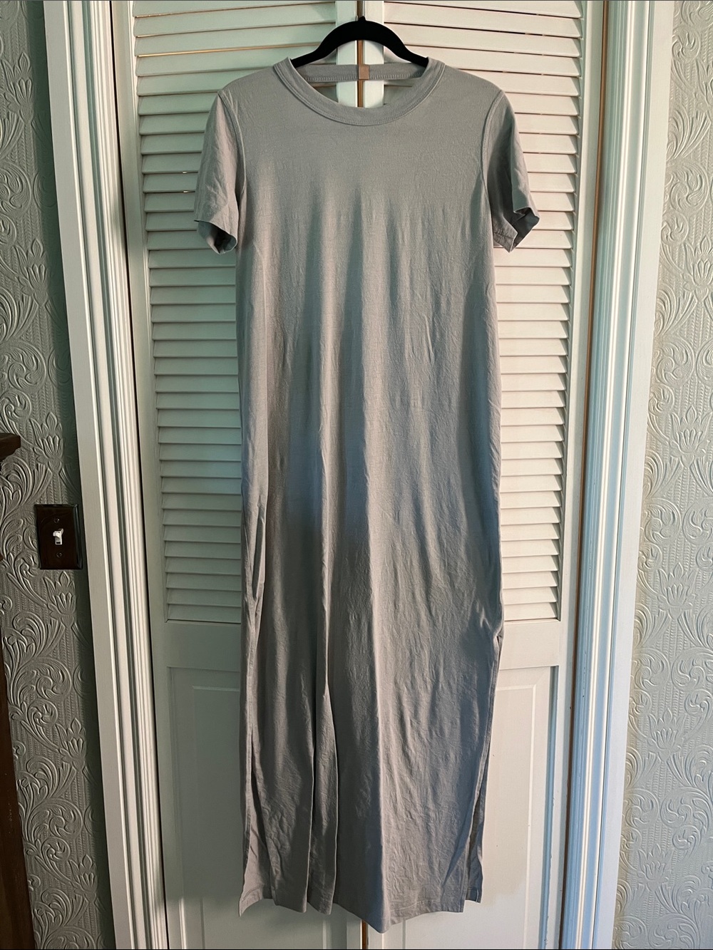 lunya Heather Gray Short Sleeve Maxi Tee Dress